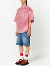 Gingham Check Short Sleeve Shirt Red - AMI - BALAAN 2