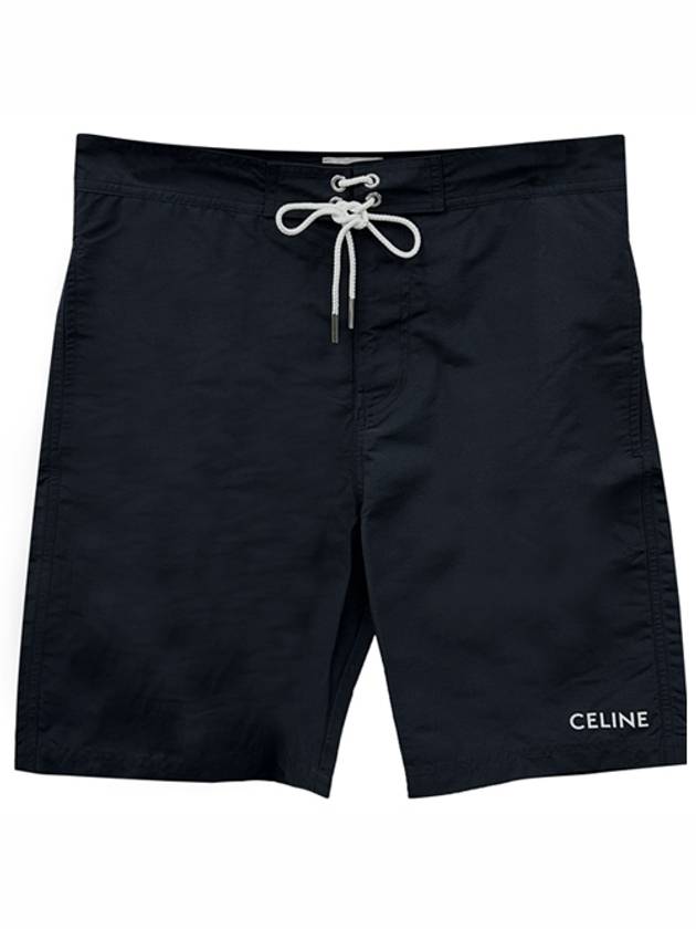 Logo Print Nylon Swimming Shorts Black - CELINE - BALAAN 2