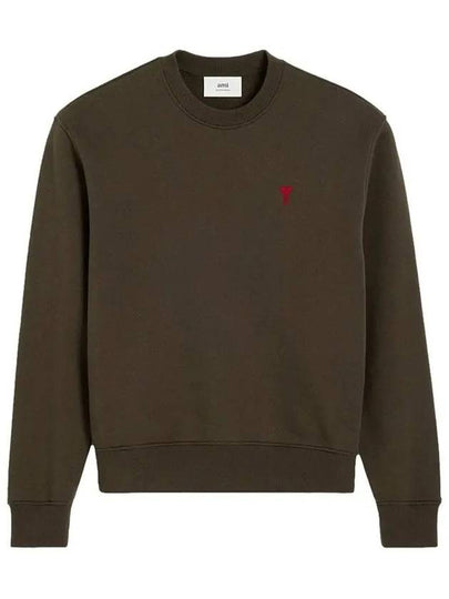 De Coeur Embossed Logo Crewneck Sweatshirt Brown - AMI - BALAAN 2