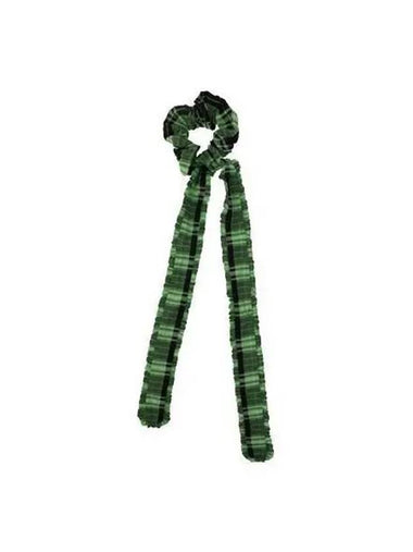 Hairband Women s Check Frill Bow Scrunch Black Green - GANNI - BALAAN 1