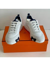 Bouncing Sneakers Calfskin Suede Goatskin Blanc - HERMES - BALAAN 7