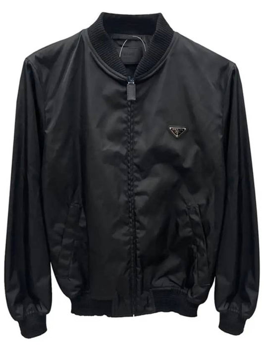 Triangle Logo Re-Nylon Bomber Jacket Black - PRADA - BALAAN 2