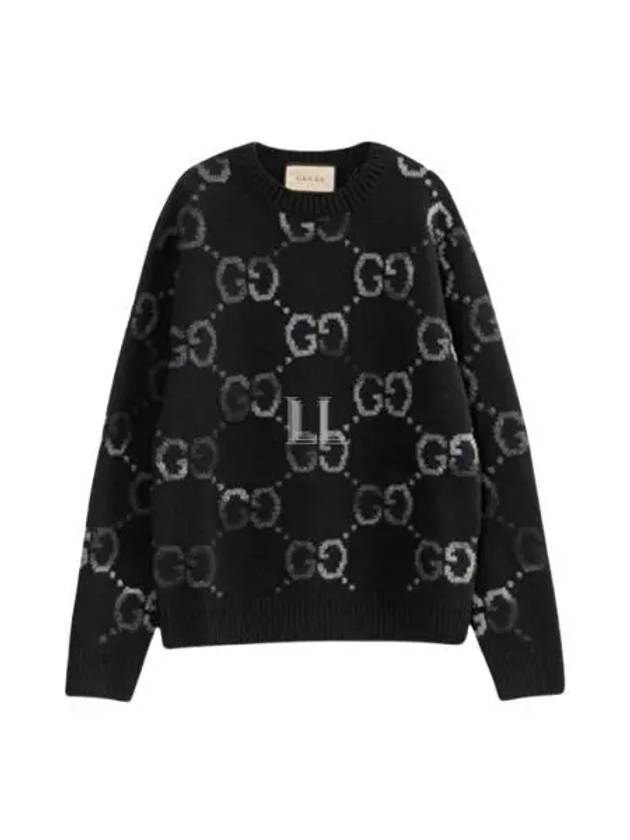 GG Intarsia Wool Knit Top Black - GUCCI - BALAAN 2