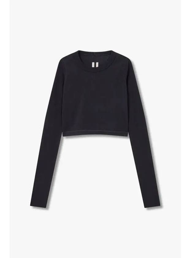 WOMEN Long Sleeve Crop T Shirt Black - RICK OWENS - BALAAN 1