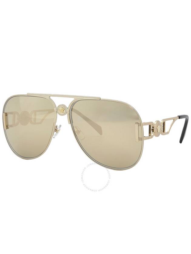 Versace Clear Mirrored Real Yellow Gold Pilot Unisex Sunglasses VE2255 100203 63 - VERSACE - BALAAN 3