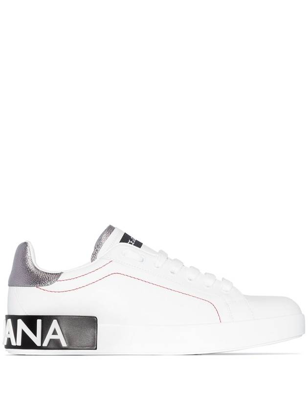 Portofino Silver Tab Low Top Sneakers White - DOLCE&GABBANA - BALAAN 2