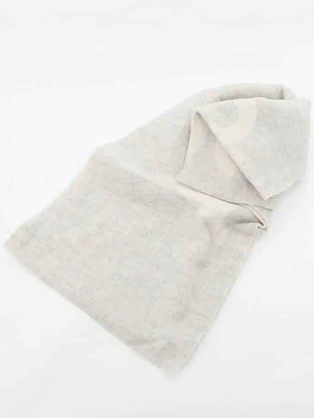 Jacquard Logo Two Tone Wool Muffler White Light Grey - ACNE STUDIOS - BALAAN 3