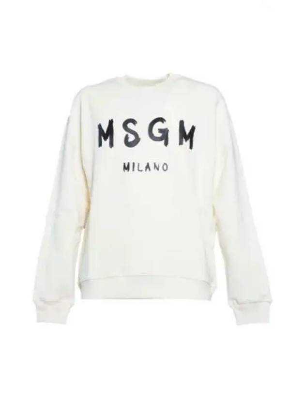 Milano Brushed Logo Sweatshirt Cream - MSGM - BALAAN 2