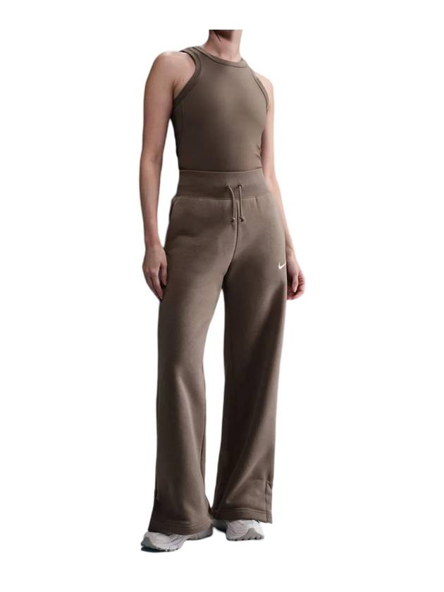 Phoenix Fleece High Waist Wide Pants Mink Brown - NIKE - BALAAN 1