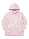 Women's Logo Print Organic Cotton Hoodie Pink - GANNI - BALAAN 4