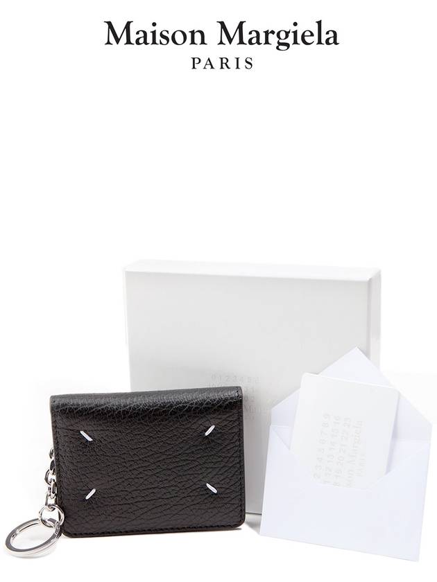 4 Stitch Keyring Card Wallet Black - MAISON MARGIELA - BALAAN 10