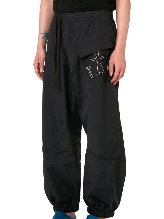 Anchor Embroidered Logo Twisted Track Pants Black - JW ANDERSON - BALAAN 4