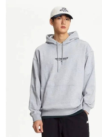 NBN0E41803 UNI ESS Lettering Hoodie MGRAY - NEW BALANCE - BALAAN 1