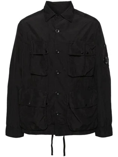 Flat Nylon Utility Over Long Sleeve Shirt Black - CP COMPANY - BALAAN 2