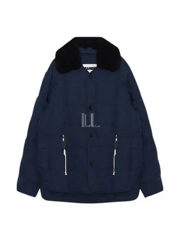 Shearling Quilted Down Padding Navy - JIL SANDER - BALAAN 2