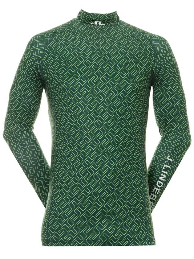 Men's Aello Soft Compression Print Long Sleeve T-Shirt Green - J.LINDEBERG - BALAAN 5