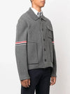 Men's Voile Wool Stripe Workman Jacket Grey - THOM BROWNE - BALAAN 4