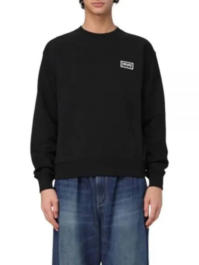 Logo Classic Embroidered Cotton Sweatshirt Black - KENZO - BALAAN 2