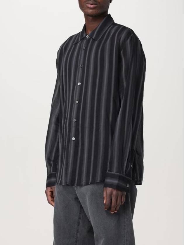 Adorn Stripe Sheer Cotton Silk Long Sleeve Shirt Black - OUR LEGACY - BALAAN 5