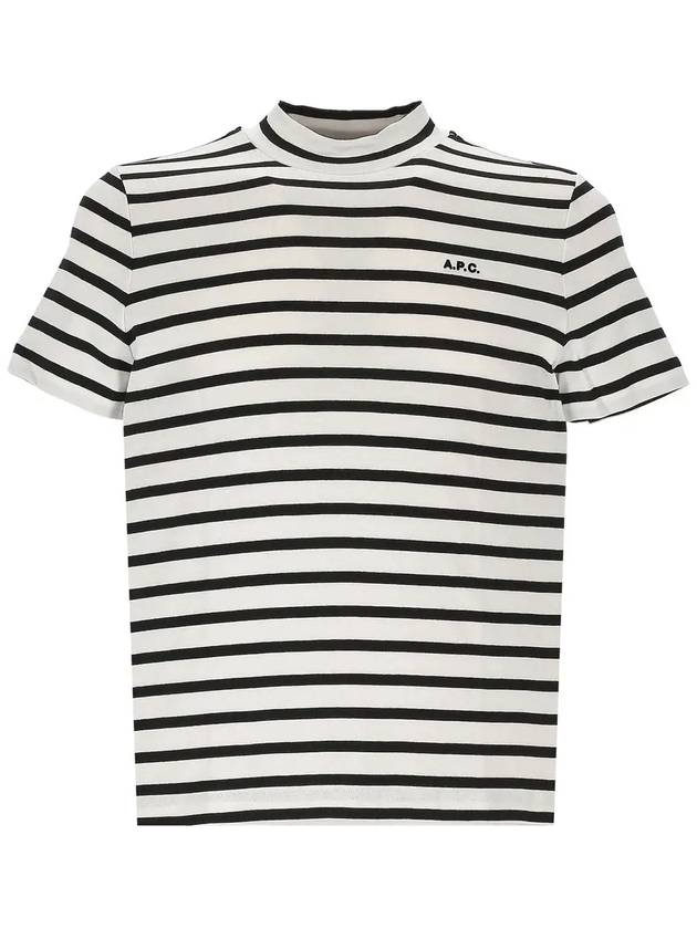 Striped Short Sleeve T-Shirt Black Natural - A.P.C. - BALAAN 2