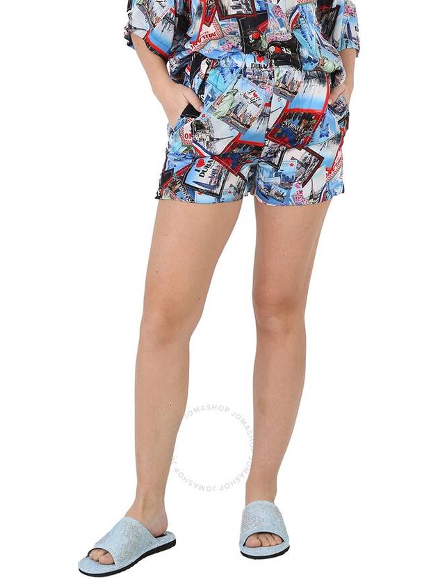 All Over City Print Silk Shorts Blue - BALENCIAGA - BALAAN 2