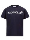 Kids Logo Short Sleeve T Shirt Night Blue 8C00003 89AFV 778 8A 10A - MONCLER - BALAAN 1