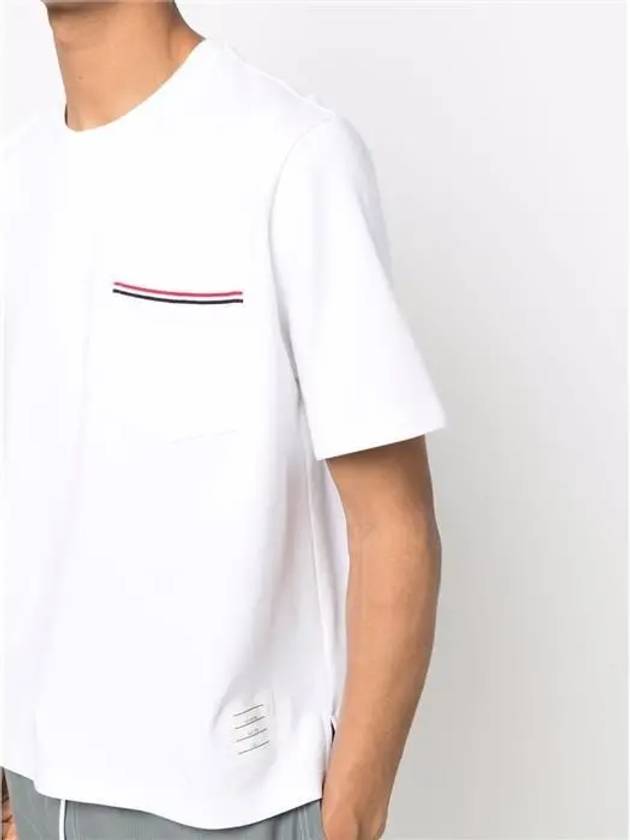 Cotton Oversized Pocket Short Sleeve T-Shirt White - THOM BROWNE - BALAAN 5