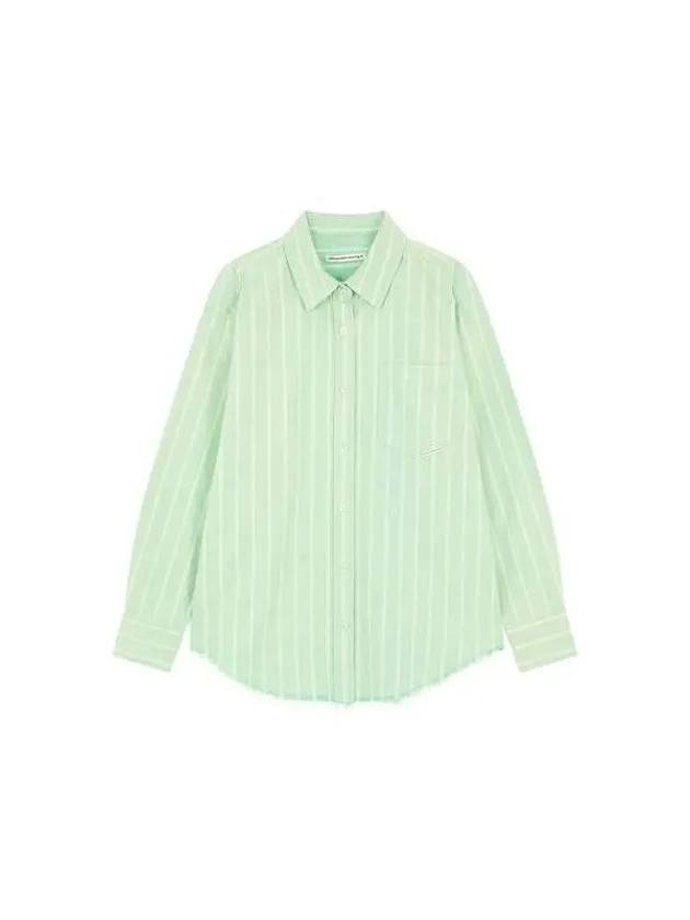 alexanderwang t Fringe hem striped shirt green 271041 - ALEXANDER WANG - BALAAN 1