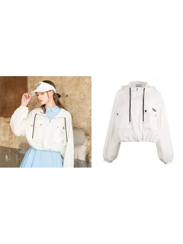 Golf Tennis Hooded Crop Jacket Jumper Ivory - AVAVE - BALAAN 3