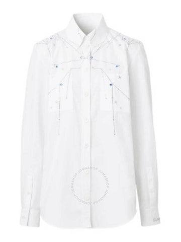 Burberry Anette Cotton Constellation Detail Shirt Brand Size 4 US Size 2 - BURBERRY - BALAAN 1