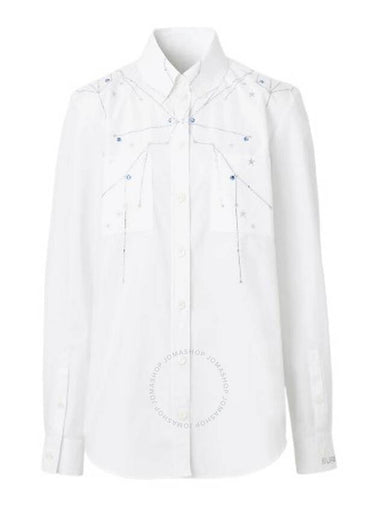 Burberry Anette Cotton Constellation Detail Shirt Brand Size 4 US Size 2 - BURBERRY - BALAAN 1