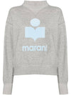 Moby Logo Print Sweatshirt Grey Ice Blue - ISABEL MARANT ETOILE - BALAAN 1