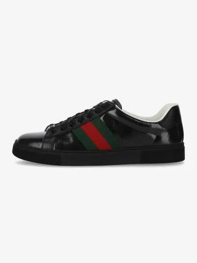 Men's Ace GG Crystal Canvas Low Top Sneakers Black - GUCCI - BALAAN 2