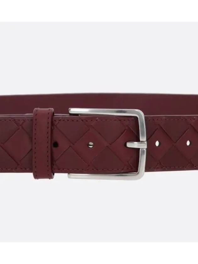 Intrecciato Leather Belt Red - BOTTEGA VENETA - BALAAN 4