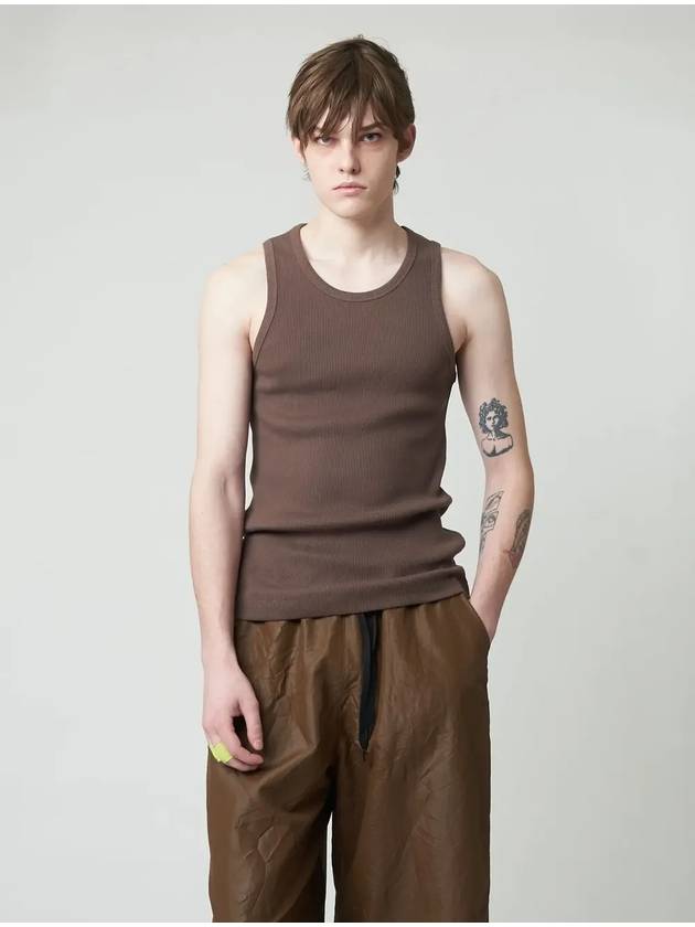 Ribbed Sleeveless Light Brown - ATHPLATFORM - BALAAN 2