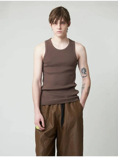 Ribbed Sleeveless Light Brown - ATHPLATFORM - BALAAN 1