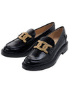 Brushed Leather Chain Loafers Black - TOD'S - BALAAN 2