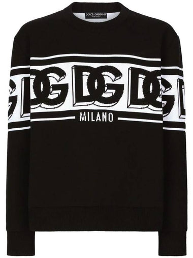 Intarsia Knit Logo Crew Neck Sweater GXM96TJEMK9 - DOLCE&GABBANA - BALAAN 1