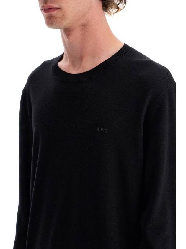 Embroidery Logo Wool Knit Top Black - A.P.C. - BALAAN 5