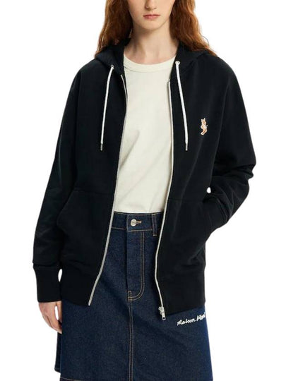 Chillax Fox Patch Zipped Hooded Jacket Black - MAISON KITSUNE - BALAAN 2