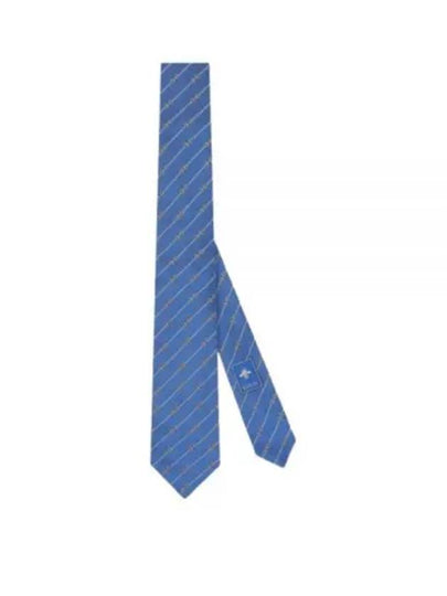 Horsebit jacquard tie blue yellow - GUCCI - BALAAN 2