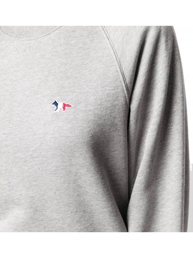 Tricolor Fox Patch Adjusted Sweatshirt Gray - MAISON KITSUNE - BALAAN 7