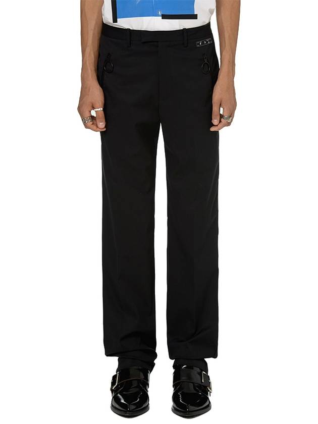 logo patch straight pants black - OFF WHITE - BALAAN.