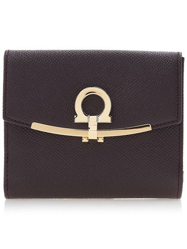 Women's Gancini French Bicycle Wallet 22 C877 GANACHE BROWN 0758590 - SALVATORE FERRAGAMO - BALAAN 1