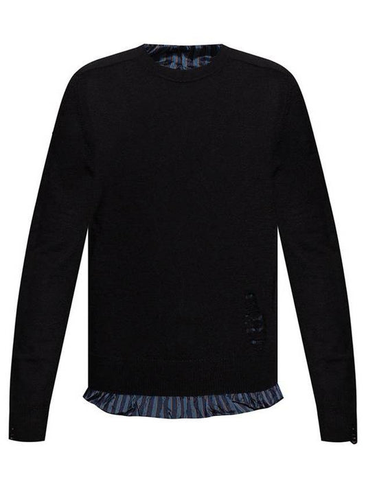 layered wool knit black - MAISON MARGIELA - BALAAN.