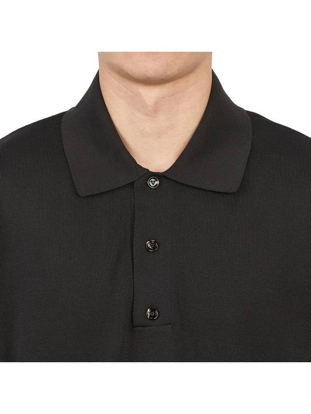 Veneta Cotton Polo Shirt Black - BOTTEGA VENETA - BALAAN 7