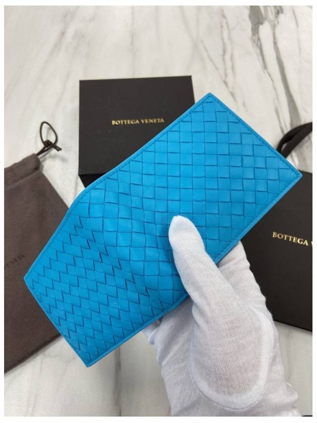 wide halfwallet sky blue - BOTTEGA VENETA - BALAAN.