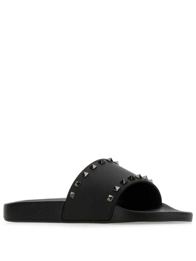 Rockstud Slippers Black - VALENTINO - BALAAN 3