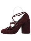 Women's Chunky Calf Leather Pumps Burgundy - MARC JACOBS - BALAAN 2