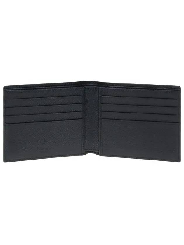 Triangle Logo Leather Half-Wallet Black - PRADA - BALAAN 7